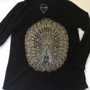 Lucky Brand Black Peacock Shirt- S